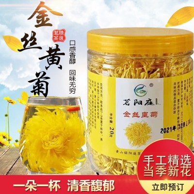 2022金丝皇菊罐装批发 黄山产地直供 20g每罐花茶皇菊花茶产地批