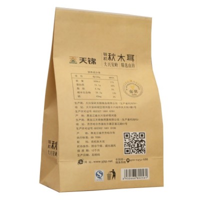 天锦东北特产有机牛皮纸袋秋木耳100g 东北秋木耳厂家批发图2