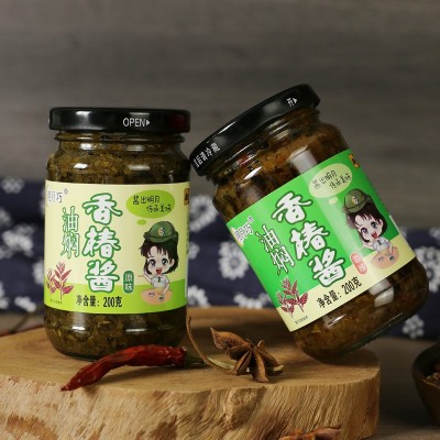 明月巧油焖香椿酱香椿芽咸菜拌饭辣椒酱香辣调味酱火锅一件代发图3
