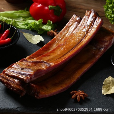 腊排骨正宗湖南柴火烟熏土猪排骨不带龙骨纯肋排咸香湖南腊肉特产图2