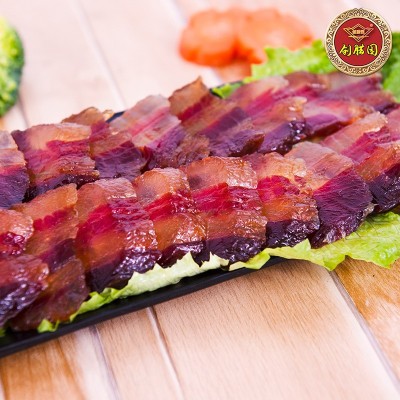 中山黄圃厂家直批广式五花腊肉500克包装好味腊肠广东煲仔饭餐饮图2