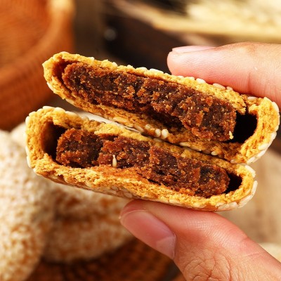 苏州特产松子枣泥麻饼传统手工工艺糕点休闲零食精美包装5 00克/盒图3
