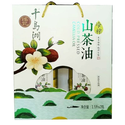 瑶记 冷榨山茶油1.5L*2礼盒装 千岛湖特产家用食用油 批发植物油图2