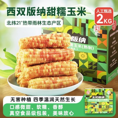 德和西双版纳甜糯玉米2kg/箱熟制糯玉米云南特产玉米棒