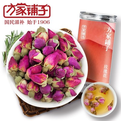 方家铺子玫瑰花茶120g瓶装花草茶重瓣胎玫瑰养生茶花香饱满图2