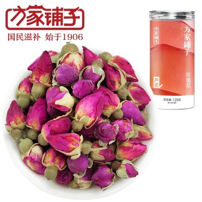 方家铺子玫瑰花茶120g瓶装花草茶重瓣胎玫瑰养生茶花香饱满图4