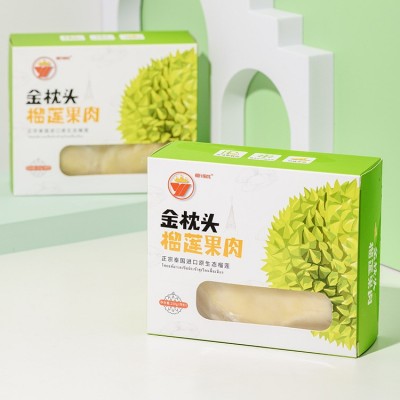 泰国进口金枕头冷冻榴莲新鲜水果 有核果肉即食精装树熟盒装250g图3