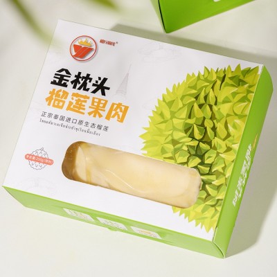 泰国进口金枕头冷冻榴莲新鲜水果 有核果肉即食精装树熟盒装250g图4