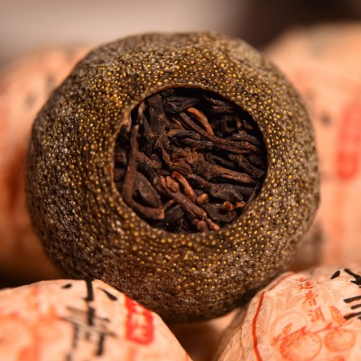 新会小青柑批发陈皮普洱茶勐海金芽熟茶叶生晒小柑橘桔茶散装送礼图2