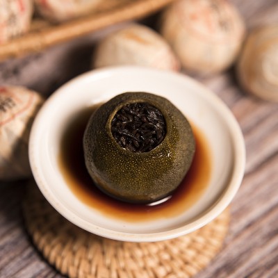 新会小青柑批发陈皮普洱茶勐海金芽熟茶叶生晒小柑橘桔茶散装送礼图3