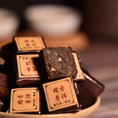 批发云南普洱茶叶 糯米香叶普洱沱 糯香普洱迷你小沱茶小方砖熟茶图2