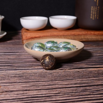 云南普洱茶叶批发 金典菊花熟茶 迷你小沱茶散装陈年老树茶发酵图2