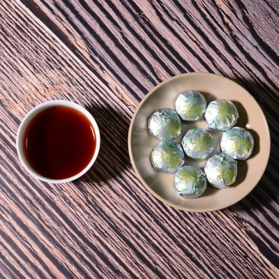 云南普洱茶叶批发 金典菊花熟茶 迷你小沱茶散装陈年老树茶发酵图3