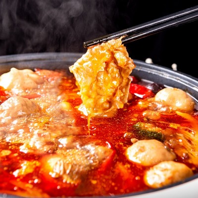 青创食品牛油底料麻辣火锅料商用装批发500g串串香麻辣烫小火锅料图2