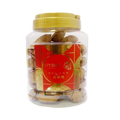 小丫快跑碧根果奶油味400g750g罐装山核桃长寿果休闲健康零食坚果图4
