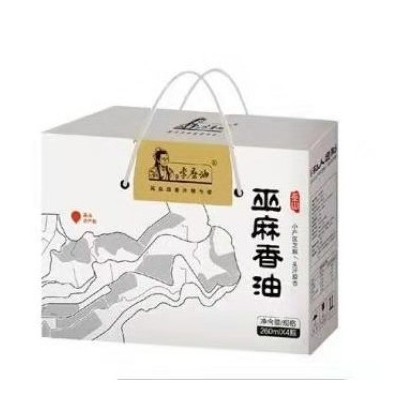 李磨油工厂直供批发销售巫麻香油礼盒（260ml*4)食用油芝麻油家用图2