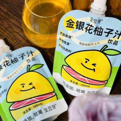 13袋 金豆芽金银花柚子汁儿童成人果汁100ml酸甜果汁饮品夏季饮料图3