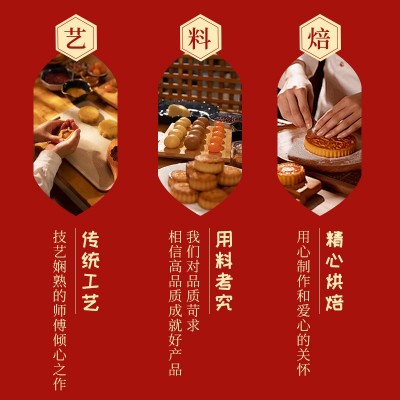 溢流香月饼迷你饼蛋黄莲蓉豆沙紫薯黑芝麻多口味混合家庭装20枚图4