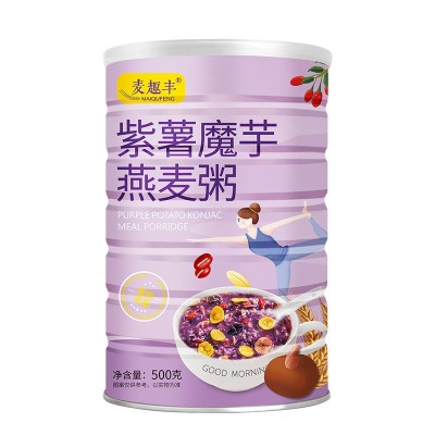 麦趣丰紫薯魔芋代餐粥免煮速食营养早餐代餐五谷杂粮粉魔芋粉500g图5