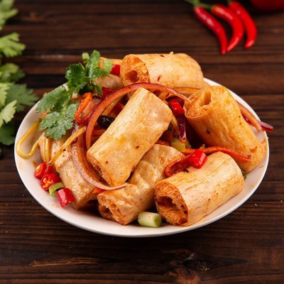 零售干豆肠豆制品麻辣烫原材料素肥肠豆泡素鸡肠丁斋菜素菜蛋白肉图2