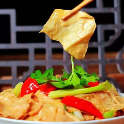 零售老豆皮手工豆腐皮厂家干货山东豆制品素食斋菜蛋白肉大豆素肉图4