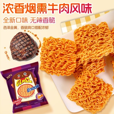 印尼进口小鸡面 烟熏牛肉味干脆面14g*30包 童年怀旧零食整箱包邮图2
