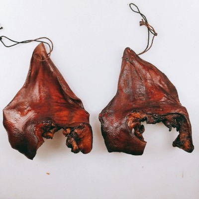湖南柴火烟熏腊猪耳朵传统工艺土特产手工古法腊耳朵尖500克图4
