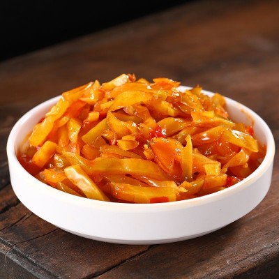 香辣榨菜丝一箱装9斤商用菜丝早餐咸菜泡菜散装整箱香辣榨菜丝图2