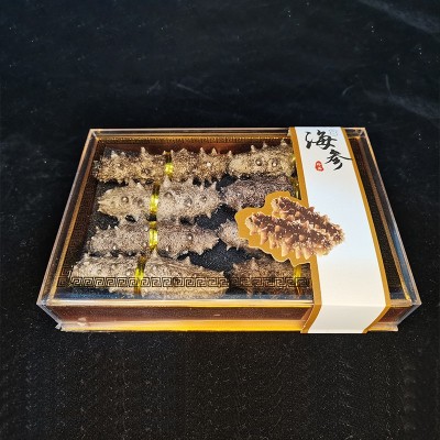 工厂直供淡干海参鲍鱼礼盒装鹿茸人参四拼海味干货海鲜礼盒批发图3