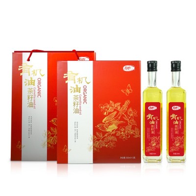 有机山茶油红礼盒500mL*2水晶瓶新款高端礼盒装低图2