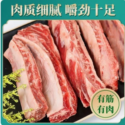 【肥瘦相间】安格斯原切谷饲雪花牛肋条肉500g商用去骨新鲜烤肉图2