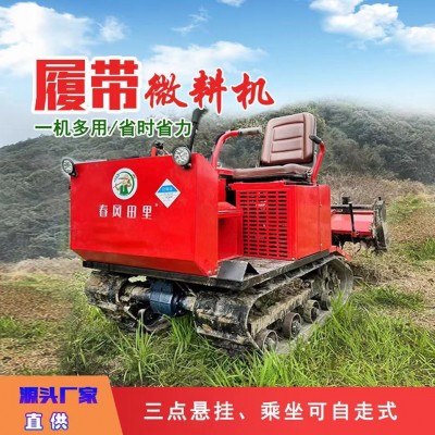多功能履带式微耕机硬土打地耕地机柴油四驱小型农用乘坐式旋耕机图3