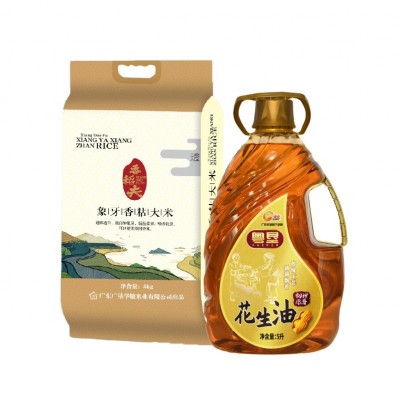 广垦中秋团购礼包粤垦初榨原香花生油5L+喜垦象牙香粘大米5KG图4