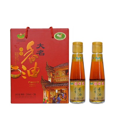 福利源大名小磨芝麻香油 厨房调味油210ml*2瓶毫升礼盒装芝麻香油图5
