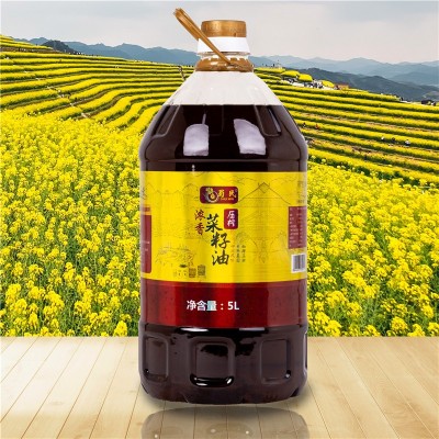 贴牌浓香菜籽油非转基因物理压榨油 四川纯正菜籽油5升食用油定制图5