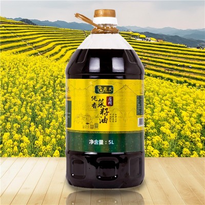 纯香纯菜籽油农家小榨菜油非转基因物理压榨食用油5L/10斤装批发图5