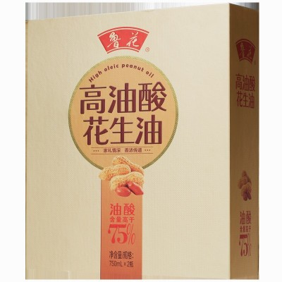【工厂直发】鲁花高油酸花生油750ml*2 礼盒装油酸含量>75%食用油图2