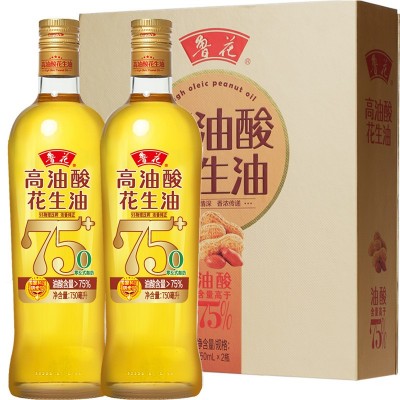【工厂直发】鲁花高油酸花生油750ml*2 礼盒装油酸含量>75%食用油图3