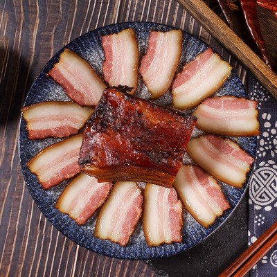 四川烟熏腊肉腊五花肉正宗手工食品整箱餐饮真空袋装批发商用厂家图3