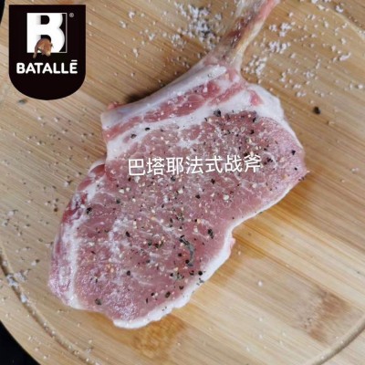 西班牙伊比利亚黑猪战斧黑猪法排巴塔耶黑猪猪排西餐法式黑猪法排