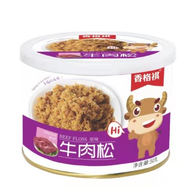 香格祺代发烘培寿司拌饭料50g罐装年货小零食批发牛肉松图5