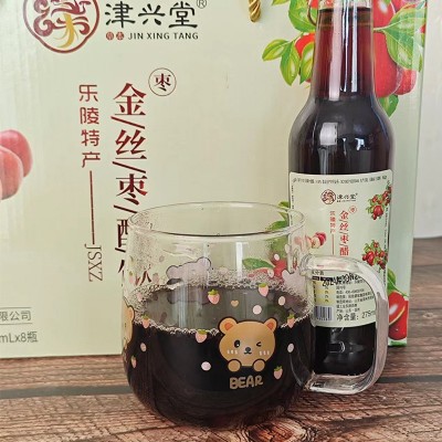 津兴堂红枣醋饮275ml*8瓶礼盒送礼饮料果汁苹果醋养生图2