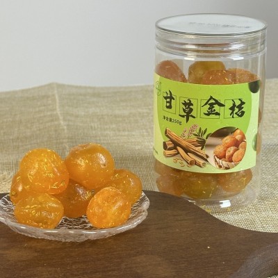 川知贝甘草金桔300克罐装酸甜开胃休闲小零食果脯蜜饯正宗金橘干图2