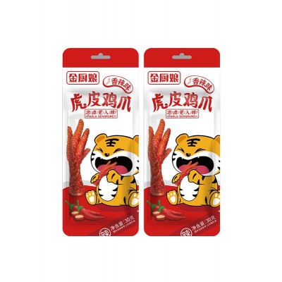 一件代发金厨娘虎皮鸡爪30g包装凤爪抖音淘宝热销五香香辣鸡爪图5