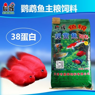 晨辉工厂鹦鹉鱼饲料增红粮40蛋白观赏热带鱼膨化鱼食20kg水族鱼粮图3