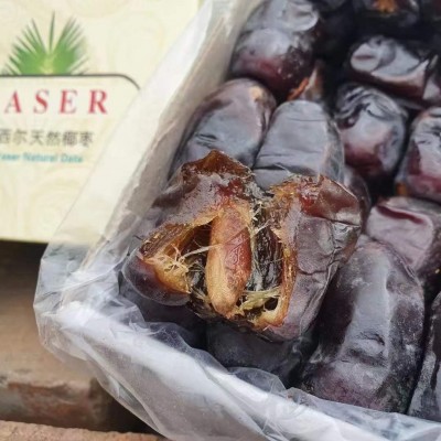 伊朗鲜椰枣单盒零售整箱批发雅西尔阿拉伯黑椰枣面包枣软糯香甜图2