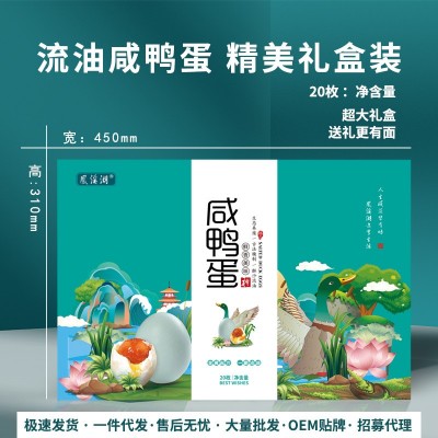 正宗凤溪湖流油咸鸭蛋红心流油非烤海鸭蛋20枚土特产节日精装礼盒图5