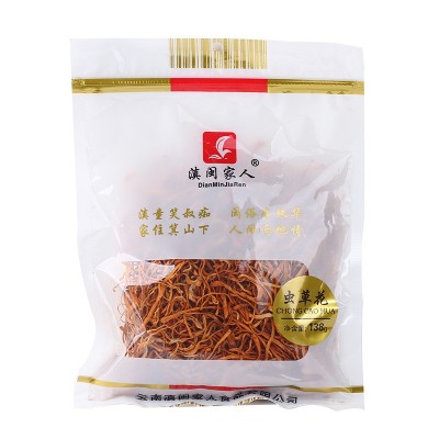 滇闽家人云南虫草花实体本 色 无 硫包装138克北虫草金黄蛹虫草花图4