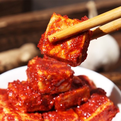 湖南特产茶油腐乳300g红方豆腐乳下饭酱蘸料豆制品农家香辣霉豆腐图3