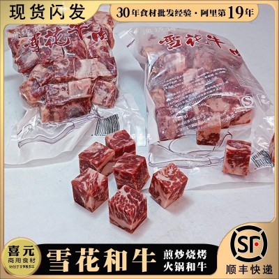 雪花和牛 1斤/袋牛肉粒澳迈诗谷饲肥 安格斯和非进口原切牛肉冷冻图2